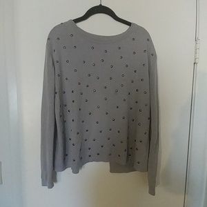 *Topshop Studded Open Back Gray Sweater